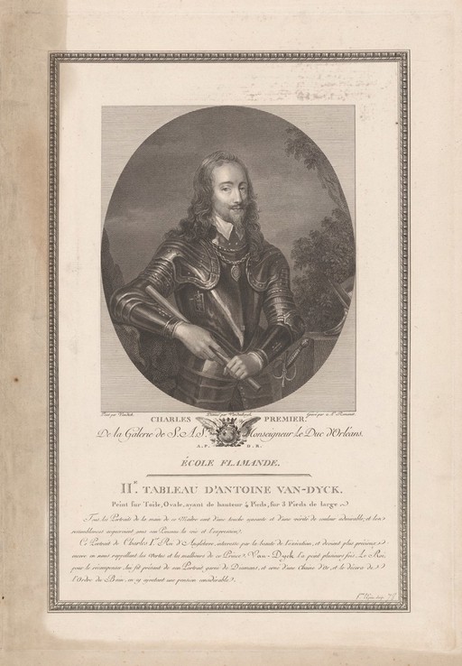 King Charles I. Engraving by A.L. Romanet...18th century