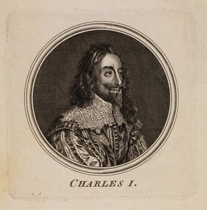 view King Charles I. Engraving after A. van Dyck.