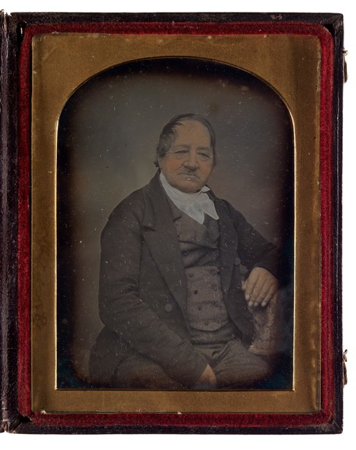 Funeral card. Samuel Byles. Coloured daguerreotype, 185-.