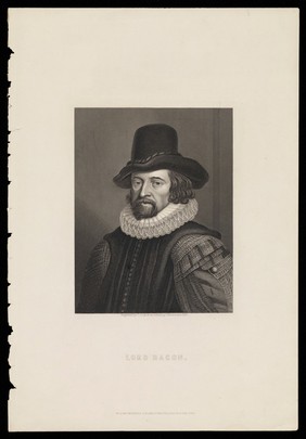 Francis Bacon, Viscount St Albans. Engraving by C. Cook after J. Houbraken, 1738.