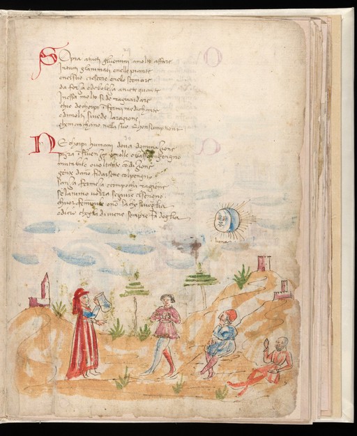 Illustration of uroscopy, L. Dati, c.1472