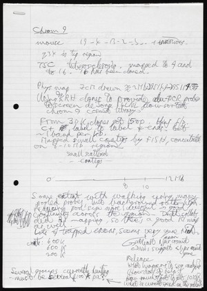 view Handwritten page of notes on human chromosome 9