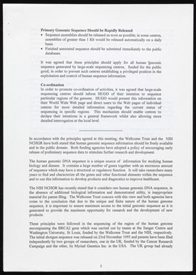 Wellcome Trust press release about sequencing data, page 2/3