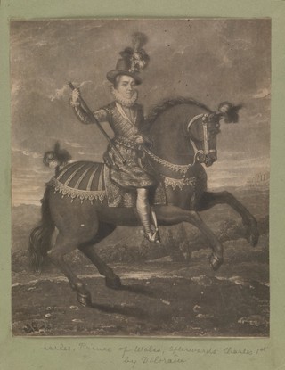King Charles I as Prince of Wales. Mezzotint by C. Turner after F. Delaram.