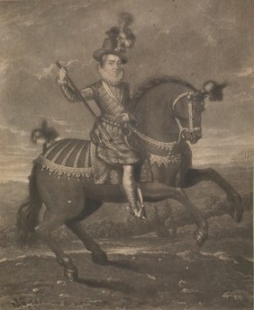 King Charles I as Prince of Wales. Mezzotint by C. Turner after F. Delaram.