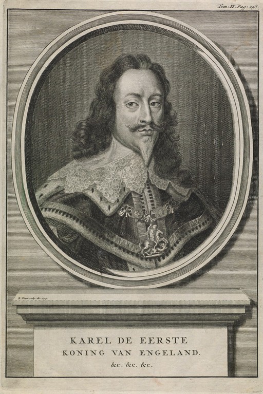 King Charles I. Engraving by Picart, 1729, after van Dyck.