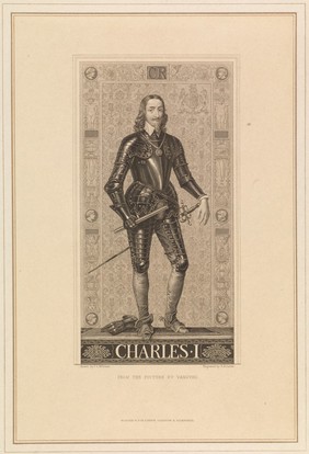 King Charles I. Engraving by H. Bourne after J.L. Williams after A. van Dyck.