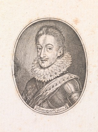 King Charles I as Prince of Wales, on horseback. Engraving by S. de Passe, 1616.