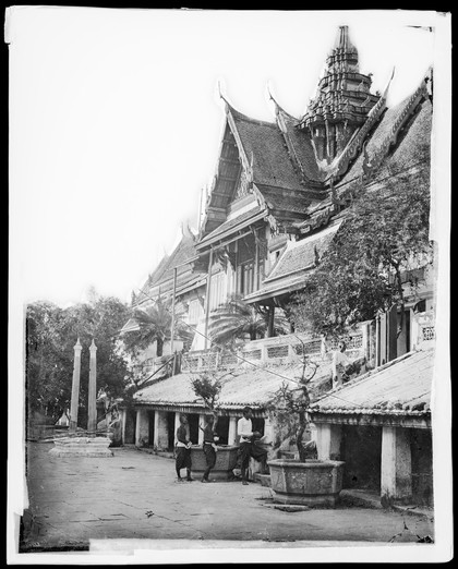 Bangkok, Siam (Thailand): the Sutthai Sawan throne hall. Photograph by John Thomson, 1865/1866.