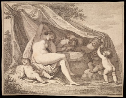 Nymphs sleeping. Etching by F. Bartolozzi after G.B. Cipriani, 1787.