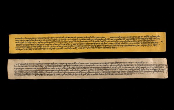 A copy of the tantric work Nihsvasatattvasamhita transcribed by Bauddhaesevita Vajracarya for Dr Paira Mall (1874 - 1957) in Katmandu, Nepal, c. 1912, from a palm-leaf manuscript.