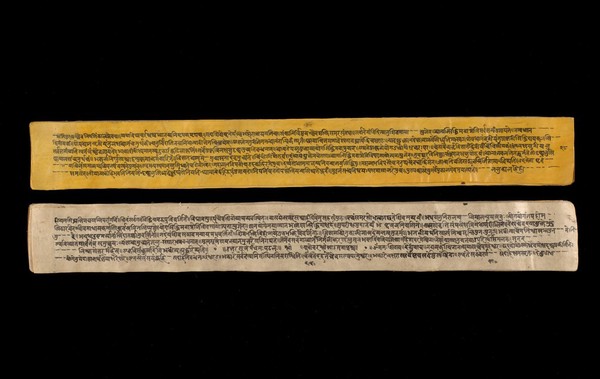 A copy of the tantric work Nihsvasatattvasamhita transcribed by Bauddhaesevita Vajracarya for Dr Paira Mall (1874 - 1957) in Katmandu, Nepal, c. 1912, from a palm-leaf manuscript.