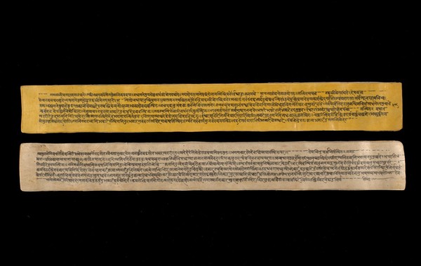 A copy of the tantric work Nihsvasatattvasamhita transcribed by Bauddhaesevita Vajracarya for Dr Paira Mall (1874 - 1957) in Katmandu, Nepal, c. 1912, from a palm-leaf manuscript.