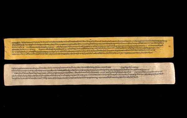 A copy of the tantric work Nihsvasatattvasamhita transcribed by Bauddhaesevita Vajracarya for Dr Paira Mall (1874 - 1957) in Katmandu, Nepal, c. 1912, from a palm-leaf manuscript.