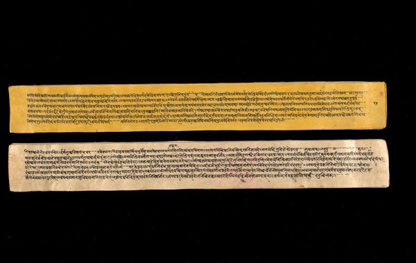 A copy of the tantric work Nihsvasatattvasamhita transcribed by Bauddhaesevita Vajracarya for Dr Paira Mall (1874 - 1957) in Katmandu, Nepal, c. 1912, from a palm-leaf manuscript.