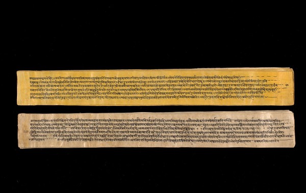 A copy of the tantric work Nihsvasatattvasamhita transcribed by Bauddhaesevita Vajracarya for Dr Paira Mall (1874 - 1957) in Katmandu, Nepal, c. 1912, from a palm-leaf manuscript.