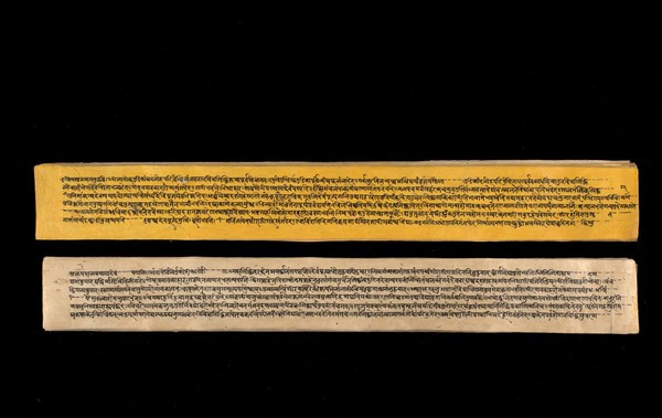 A copy of the tantric work Nihsvasatattvasamhita transcribed by Bauddhaesevita Vajracarya for Dr Paira Mall (1874 - 1957) in Katmandu, Nepal, c. 1912, from a palm-leaf manuscript.