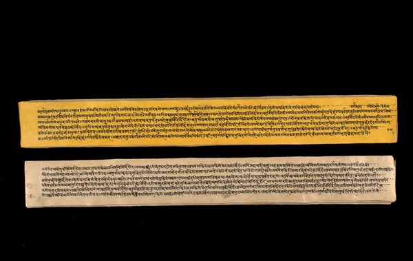 A copy of the tantric work Nihsvasatattvasamhita transcribed by Bauddhaesevita Vajracarya for Dr Paira Mall (1874 - 1957) in Katmandu, Nepal, c. 1912, from a palm-leaf manuscript.