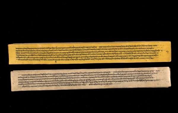 A copy of the tantric work Nihsvasatattvasamhita transcribed by Bauddhaesevita Vajracarya for Dr Paira Mall (1874 - 1957) in Katmandu, Nepal, c. 1912, from a palm-leaf manuscript.