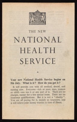 The new National Health Service / prepared by the Central Office of Information for the Ministry of Health.