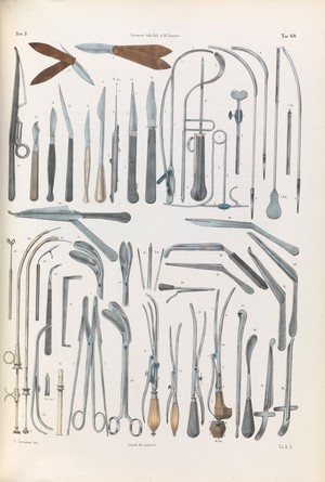 view Plate 68. Surgical instruments used for lithotomy