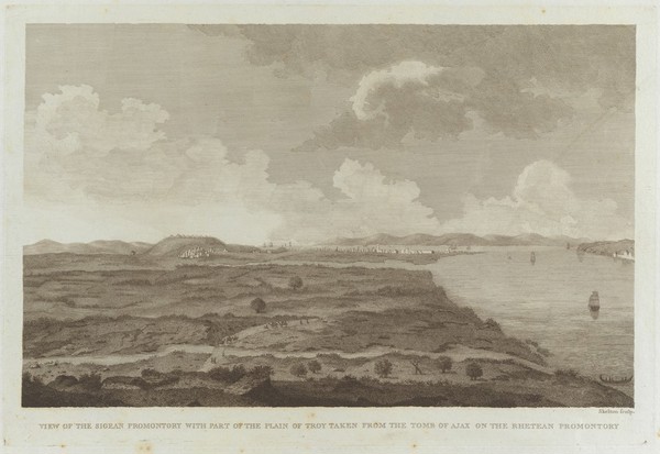 The site of the ancient Greek city of Sigeion, Anatolia (in Turkey). Engraving by W. Skelton.