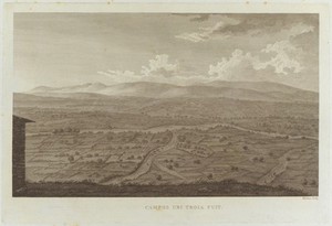 view The plain of Troy. Engraving by W. Skelton.