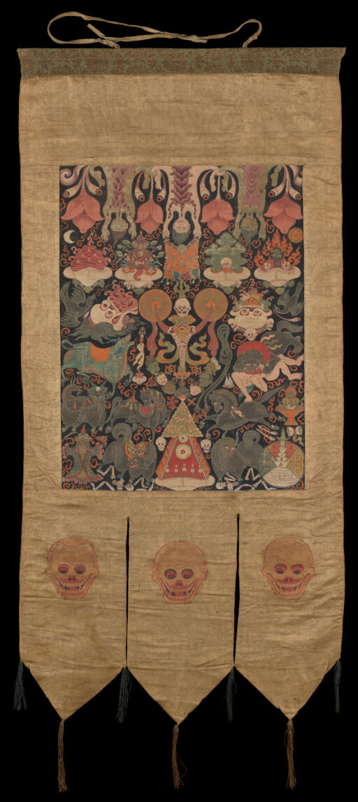 Yama Dharmaraja, Tantric Banner. Distemper on linen, Tibet.