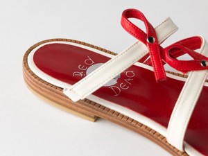 view Red and white sandals - HIV / AIDS awareness.