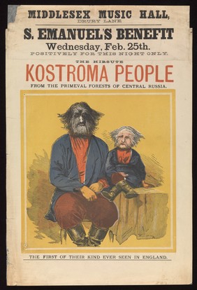 The hirsute Kostroma people from the primeval forests of central Russia : the first of their kind ever seen in England.