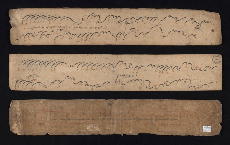 Tibetan musical score. Wellcome Tibetan 42.