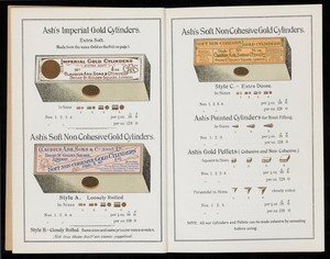 view Manufacturer's catalogue for dental metals & fillings, 1908.