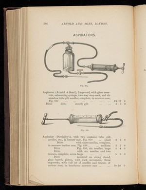 view Aspirators. Manufacturer's catalogue, p. 286.