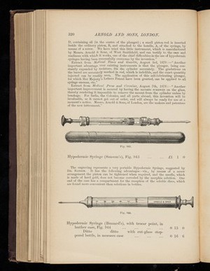 view Hypodermic Syringes. Manufacturer's catalogue, p. 320.