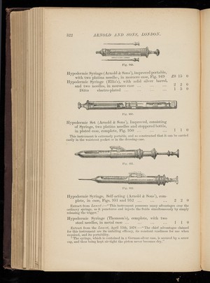 view Hypodermic Syringes. Manufacturer's catalogue, p. 322.