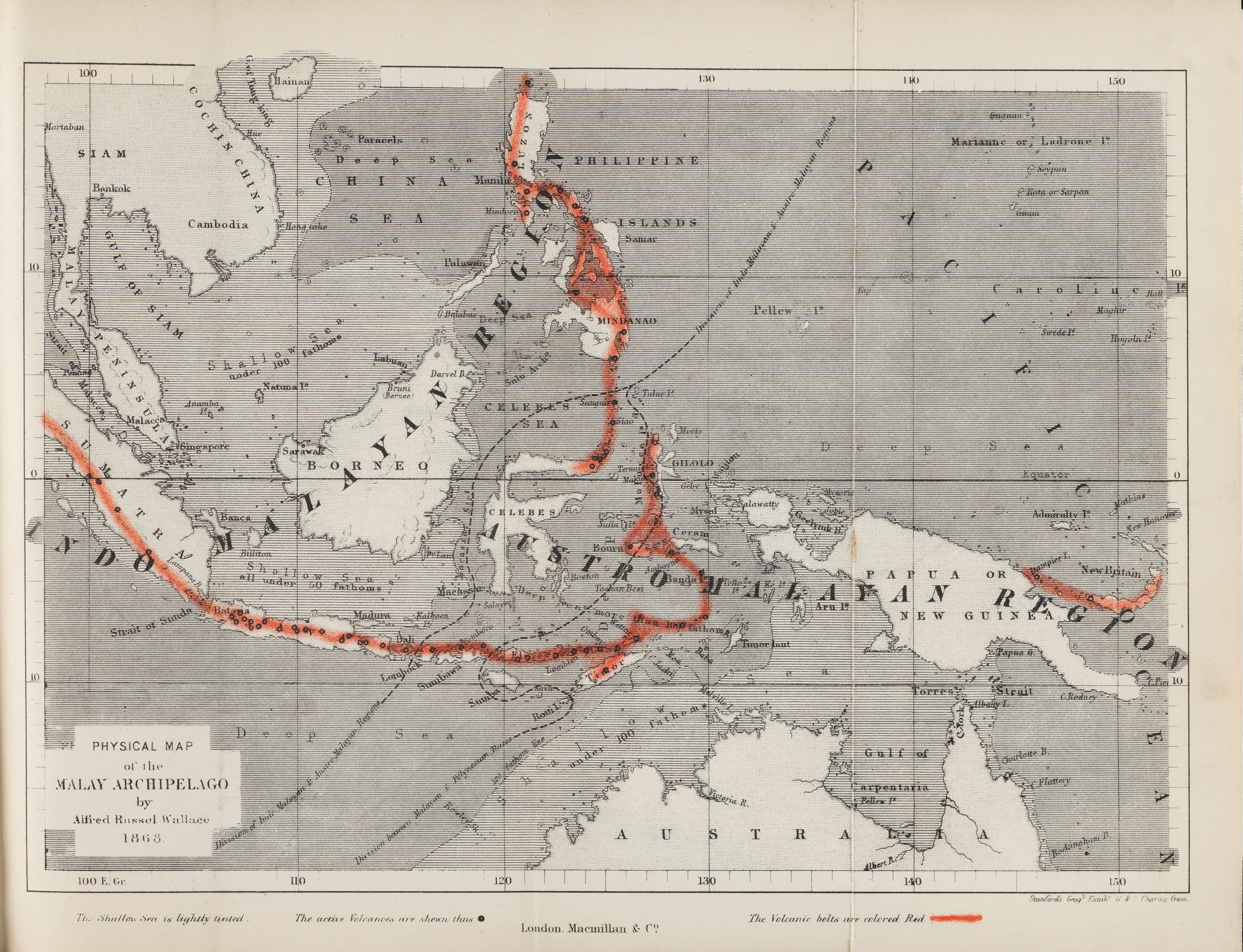 Map Of The Malay Archipelago By Alfred Russel Wallace 1868 Wellcome Collection