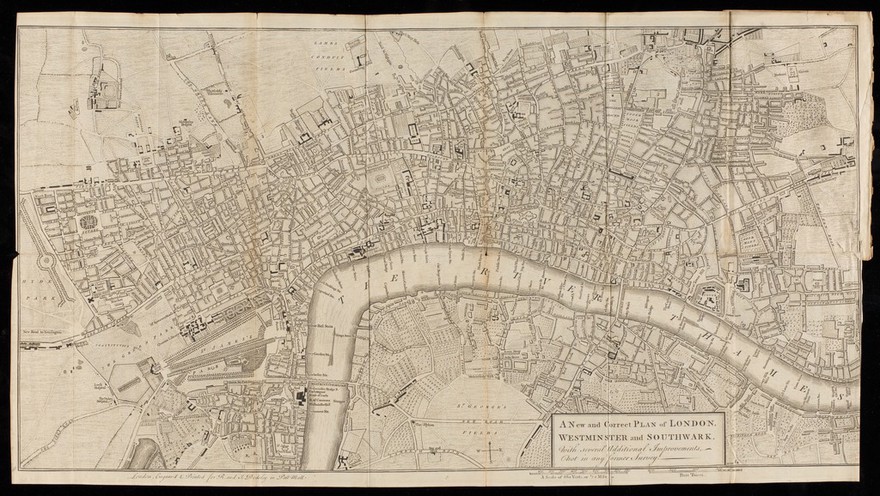 London and its environs described. Containing an account of whatever is most remarkable for grandeur, elegance, curiosity or use, in the city and in the country twenty miles round it. Comprehending also whatever is most material in the history and anitquities of this great metropolis / Decorated and illustrated with a great number of views in perspective, engraved from original drawings, taken on purpose for this work. Together with a plan of London, a map of the environs, and several other useful cuts.