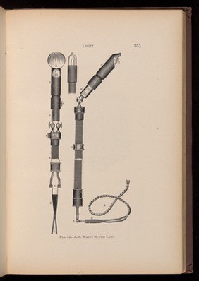 S S White Mouth Lamp. Fig 153, page 351, 'Dental Electricity' by Levitt E Custer, 1901.