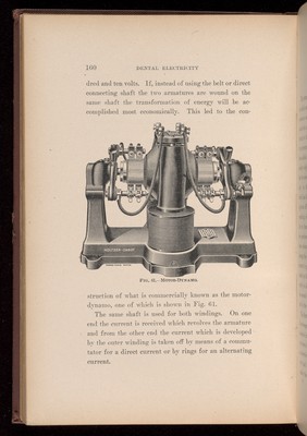 Motor-Dynamo. Fig. 61, page 160,'Dental Electricity' by Levitt E Custer, 1901.