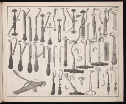 A variety of dental pelicans and other dental instruments