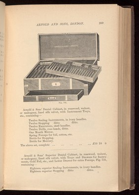Arnold and Sons Dental Cabinet, p. 269 from catalogue, 1885.