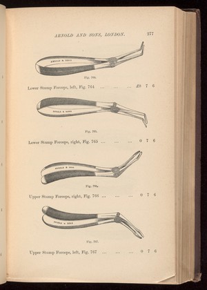 view Upper and lower stump forceps. Catalogue, p. 277.