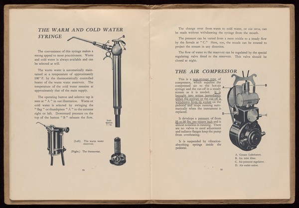 'Rathbone' dental unit parts, 1933.