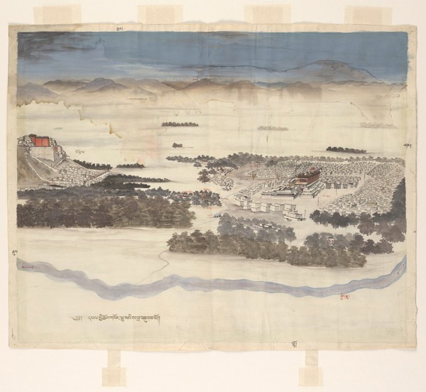 Lhasa, Tibet. Watercolour.