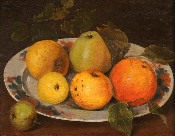 "Apples gathered in Dr Jenner's garden". Oil painting by Stephen Jenner.
