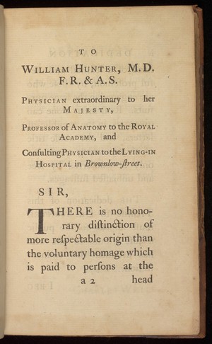 view Page 1, Dedicated to William Hunter, M.D.