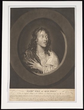 A madman designated as the poet Nathaniel Lee in Bethlem Hospital. Mezzotint by J. Watts, 1778.