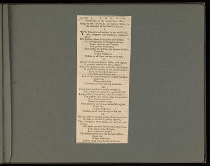A Song to the Celestial Bed. Cutting dated July 28, 1781.
