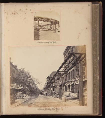 Greenwich Street, New York City: an elevated railway. Photograph by Francis Frith, ca. 1875.