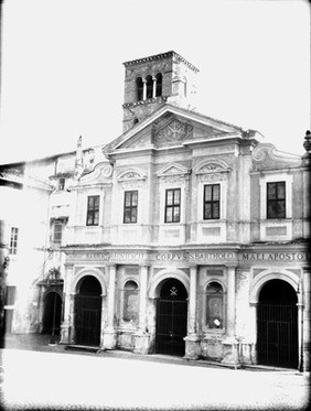 View of Isola Tiberina, Church of San Bastolomeo, occupying the site of the Tepmle of Aesculapius, Rome, Italy